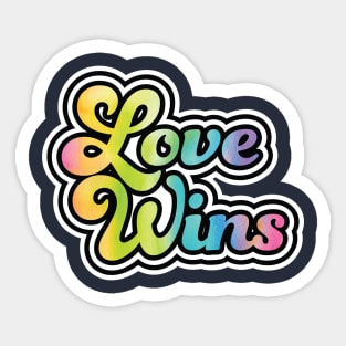 Love Wins Retro Rainbow Sticker